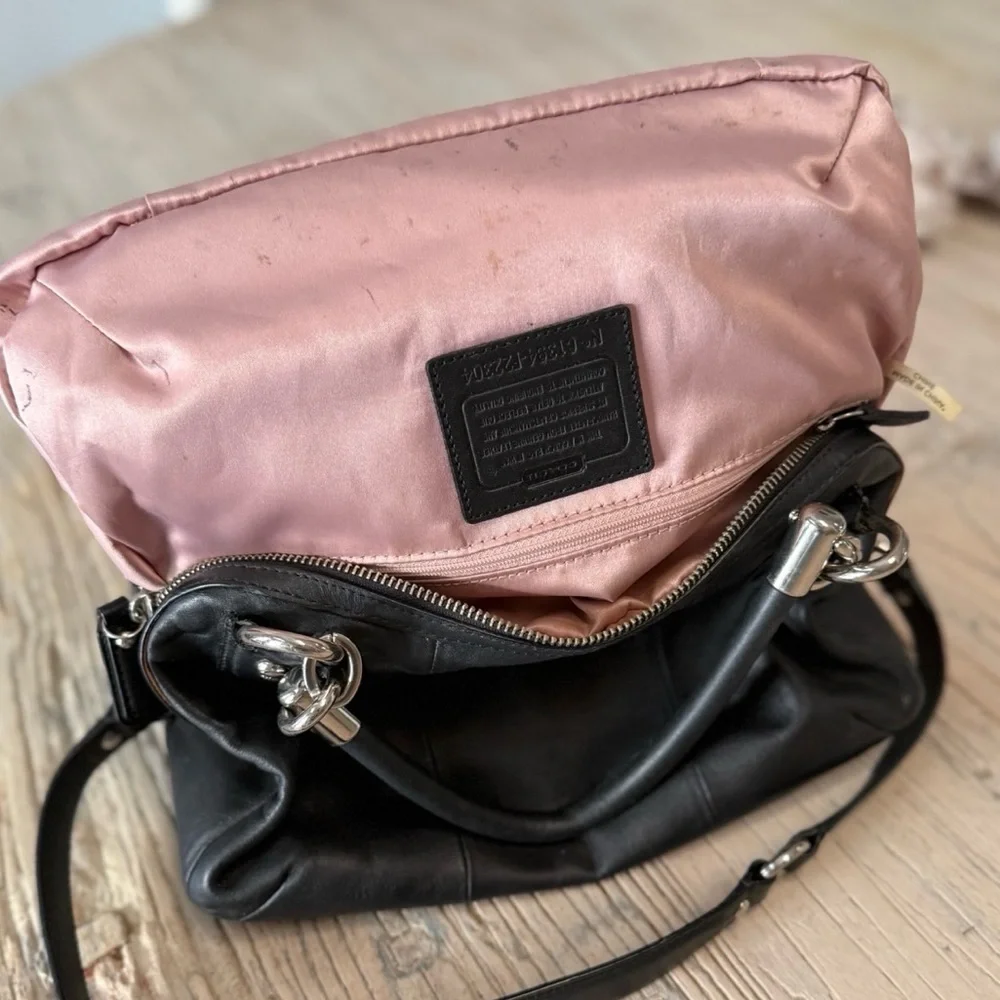 COACH Kristen Black Leather Satchel bag 22304